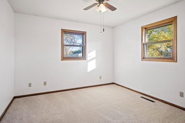 empty room featuring carpet and a healthy amount of sunlight