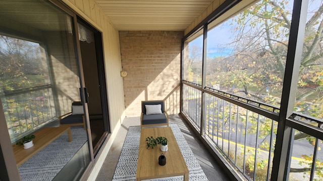 view of unfurnished sunroom