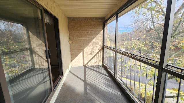 view of unfurnished sunroom
