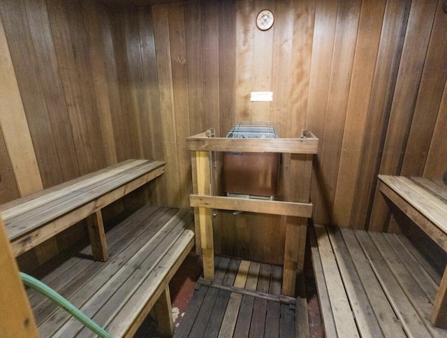 view of sauna