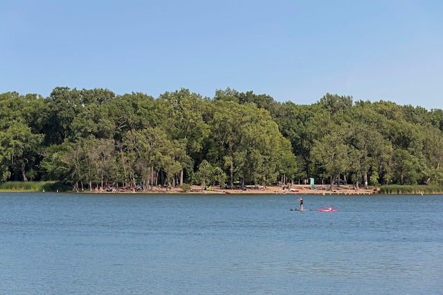 property view of water with a view of trees