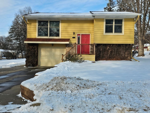 bi-level home with a garage