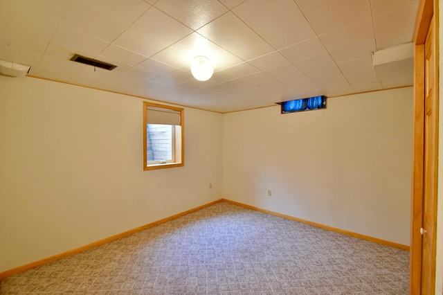 basement featuring carpet