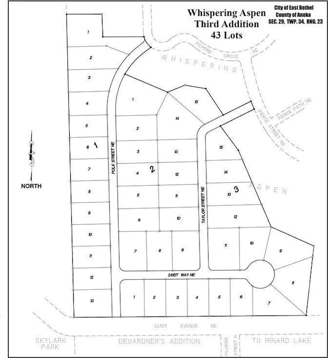 1067 241st Ln NE, East Bethel, MN 55005 - map of parcels