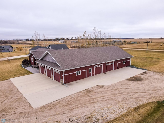 drone / aerial view with a rural view