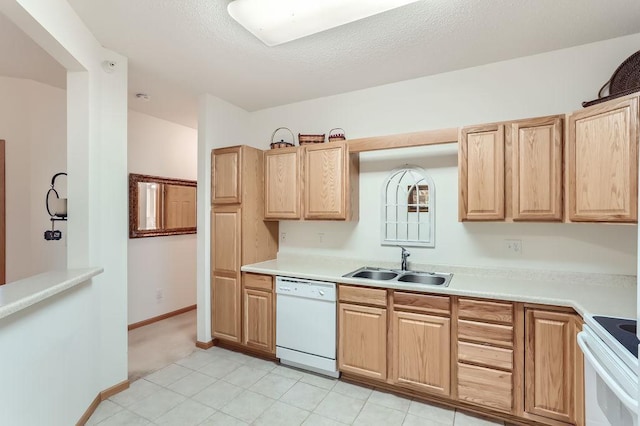 kitchen with white appliances and sink