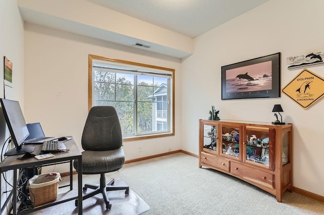 view of carpeted office