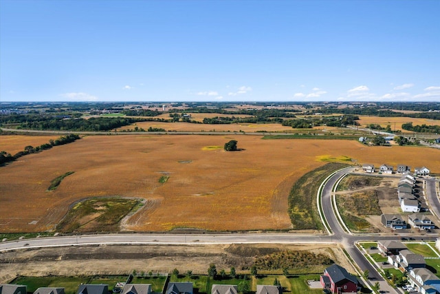 bird's eye view with a rural view