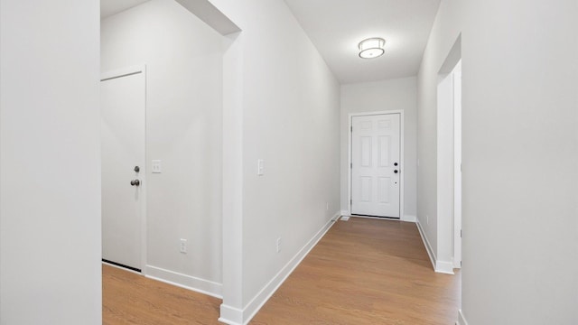 hall featuring light hardwood / wood-style floors