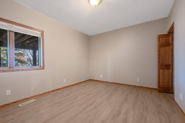 empty room featuring light hardwood / wood-style flooring