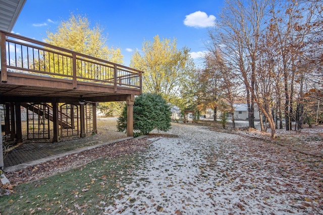 view of yard featuring a deck