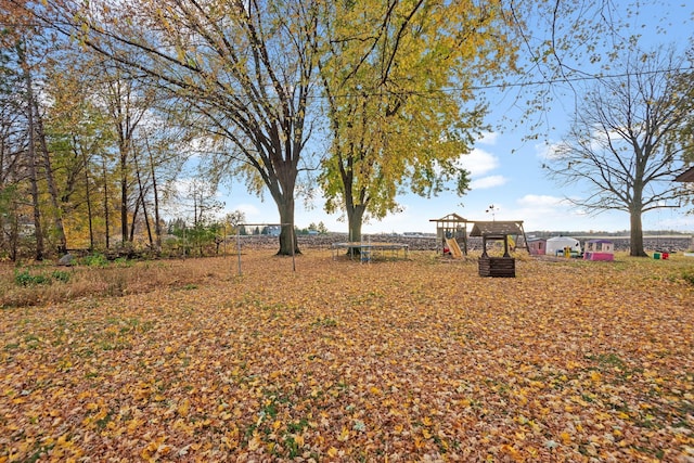 view of yard featuring a playground