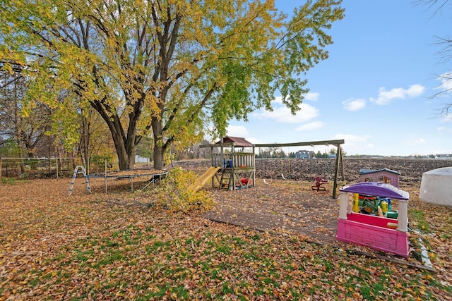 view of yard with a playground