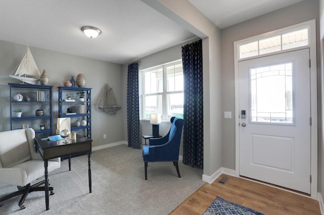 office area featuring hardwood / wood-style flooring