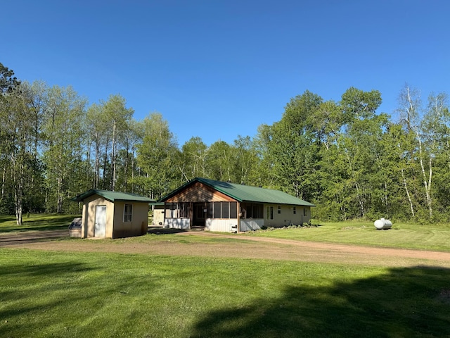 41574 Koland Rd, Sandstone Twp, MN 55072 - view of front facade with a front lawn