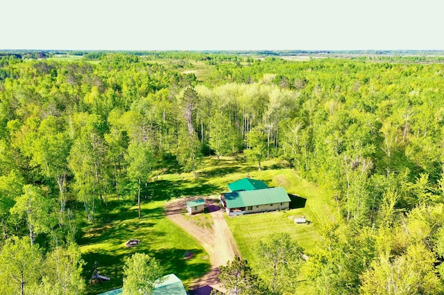 41574 Koland Rd, Sandstone Twp, MN 55072 - aerial view of property and surrounding area featuring a heavily wooded area