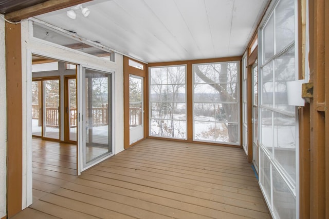 view of unfurnished sunroom