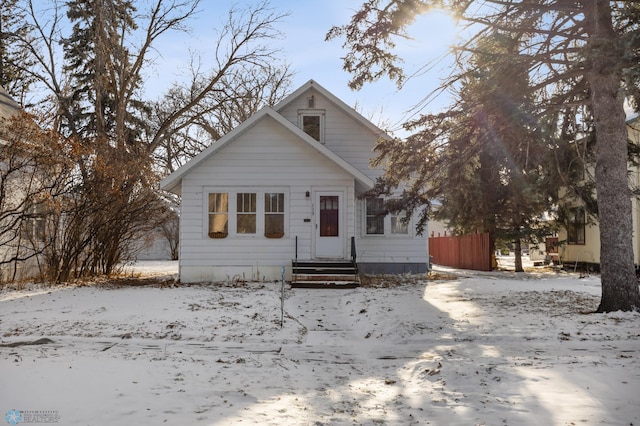 view of bungalow