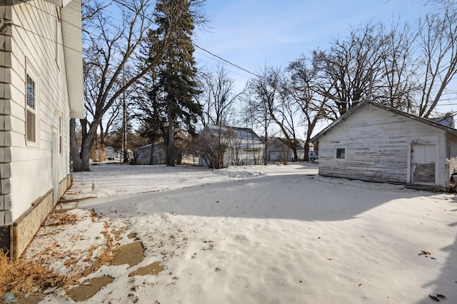 view of snowy yard