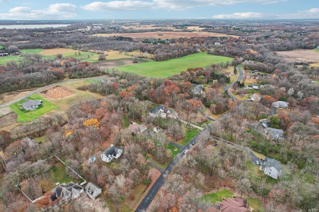 drone / aerial view with a rural view