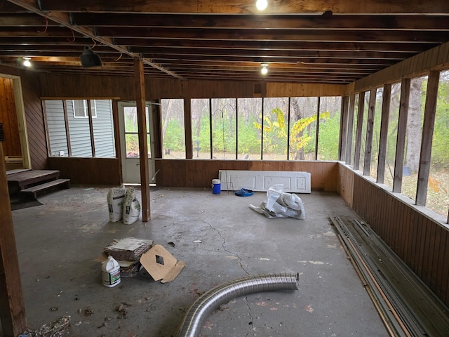 view of unfurnished sunroom