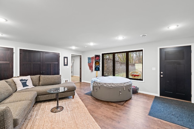 living room featuring hardwood / wood-style flooring