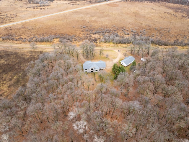 drone / aerial view featuring a rural view