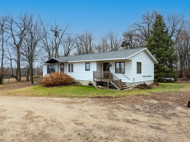 view of single story home