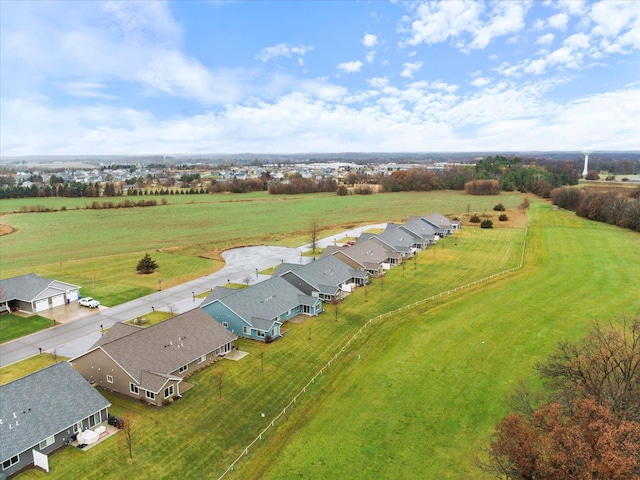 bird's eye view with a rural view