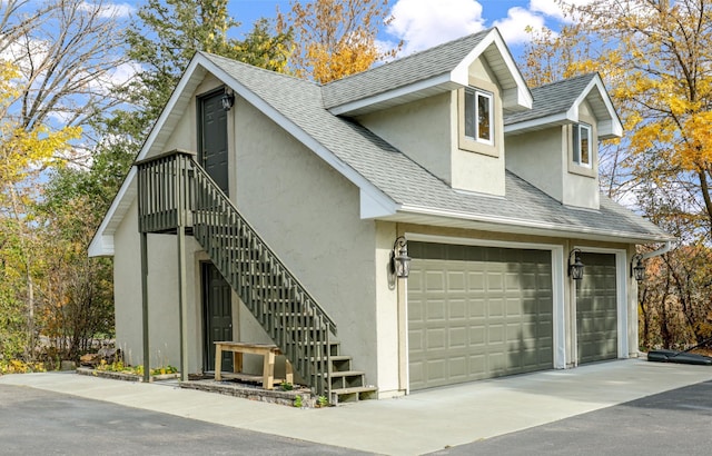 view of front of house with a garage