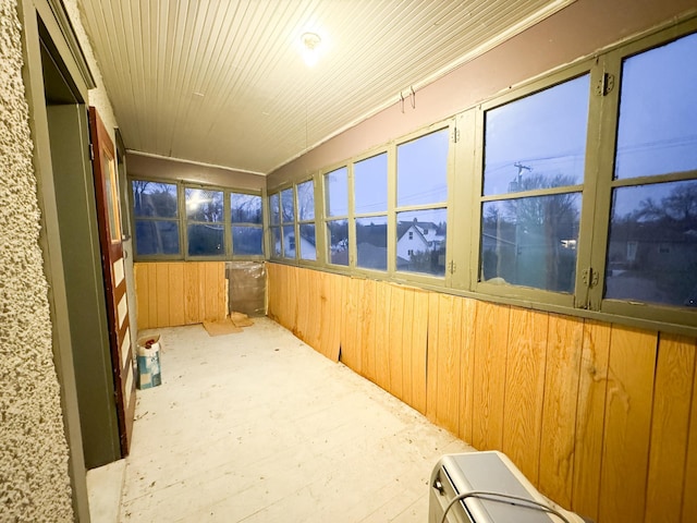 view of unfurnished sunroom