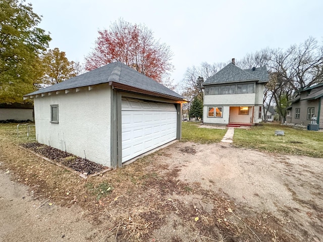 garage with central AC unit