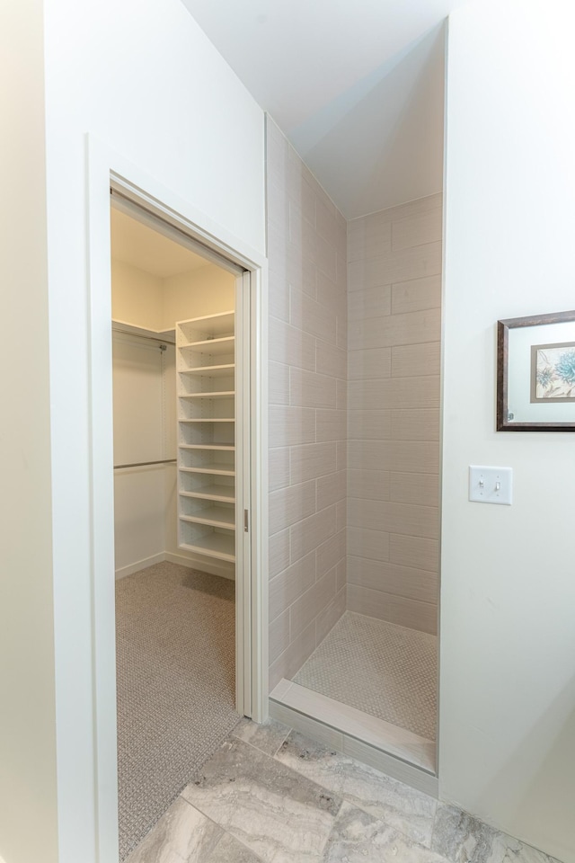 bathroom featuring walk in shower