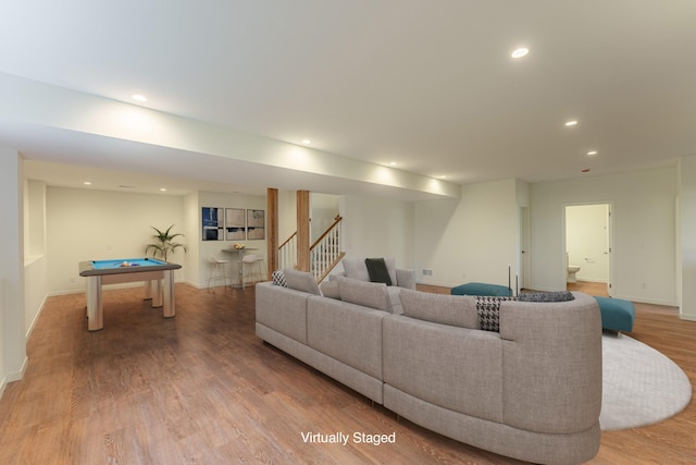 living room featuring light hardwood / wood-style floors