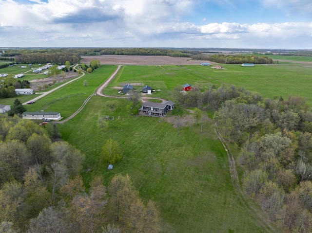 bird's eye view with a rural view