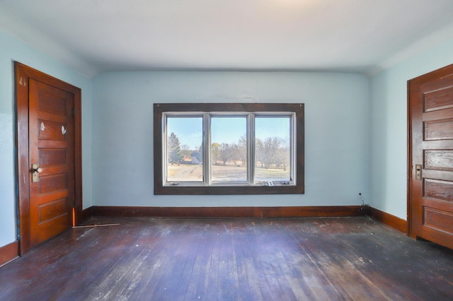 empty room featuring dark wood-type flooring