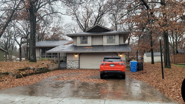 view of front of home featuring a garage