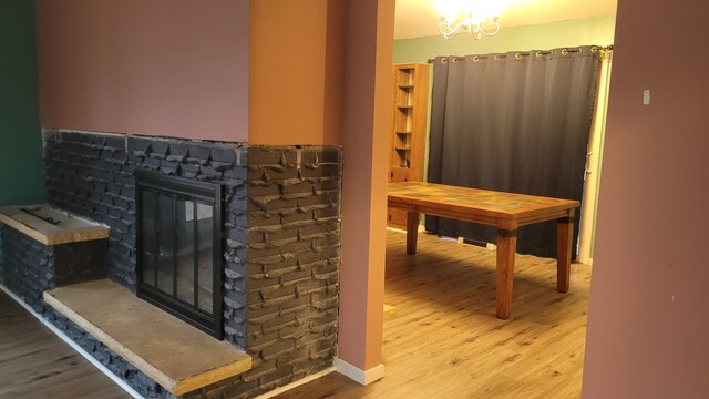 view of sauna / steam room featuring hardwood / wood-style flooring