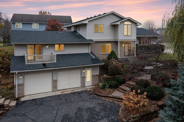 view of property featuring a garage