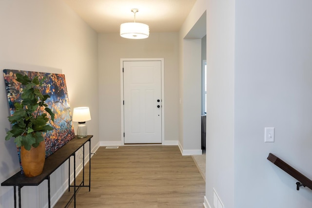 foyer featuring light wood-type flooring