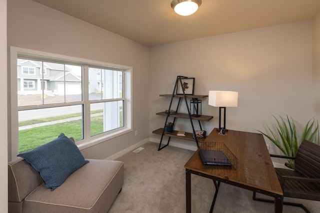 view of carpeted office