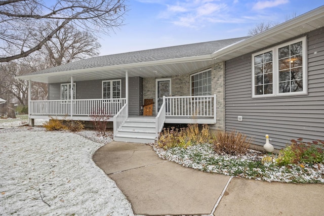 view of front of house with covered porch