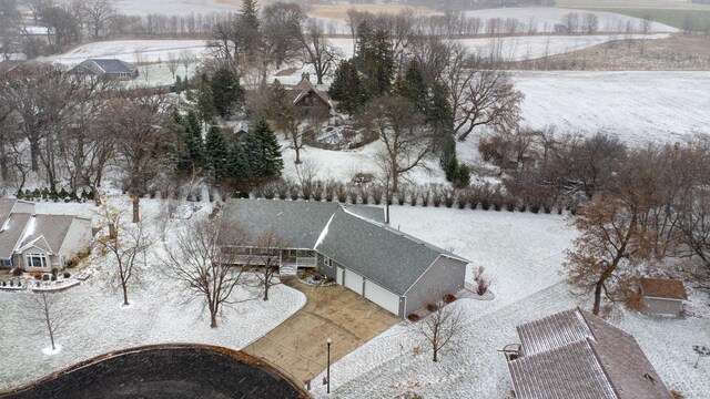 view of snowy aerial view