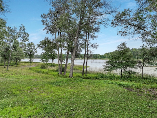 view of yard featuring a water view