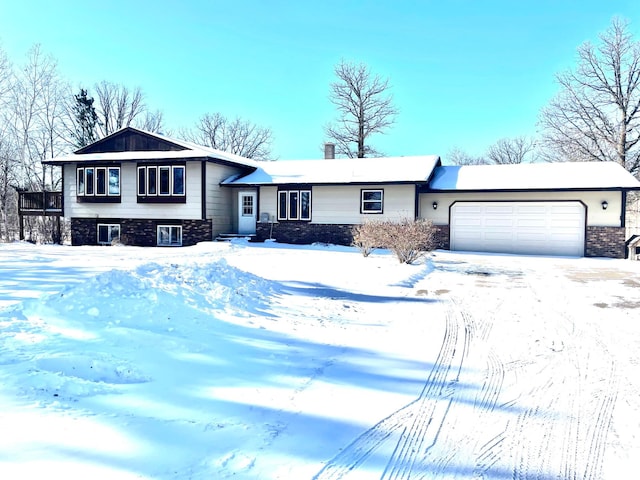 split level home with a garage