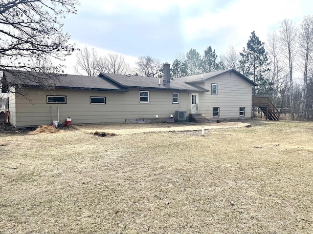 12303 71st Ave SW, Motley, MN 56466 - back of property featuring stairs and a chimney
