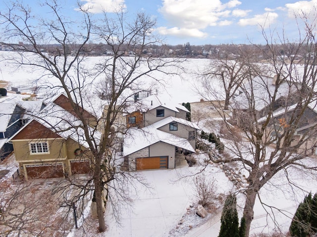 view of snowy aerial view