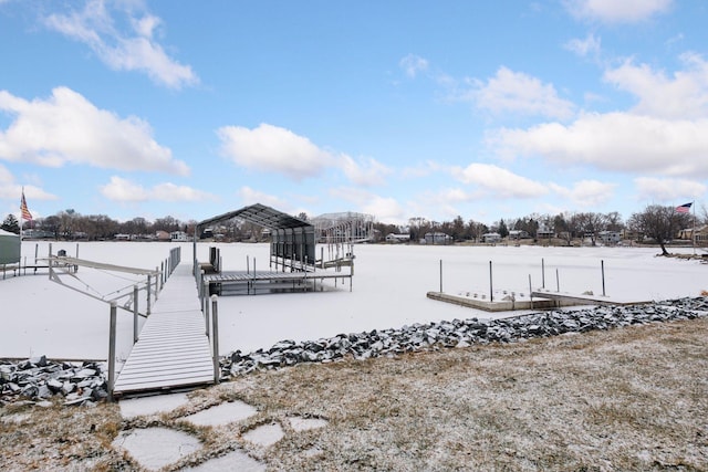 view of dock area