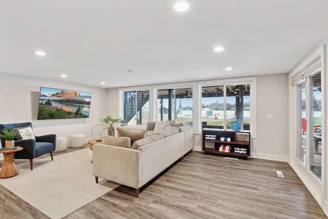 living room featuring hardwood / wood-style flooring