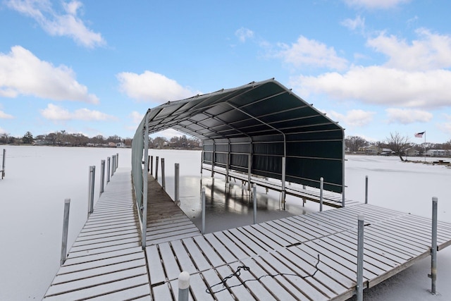 view of dock area